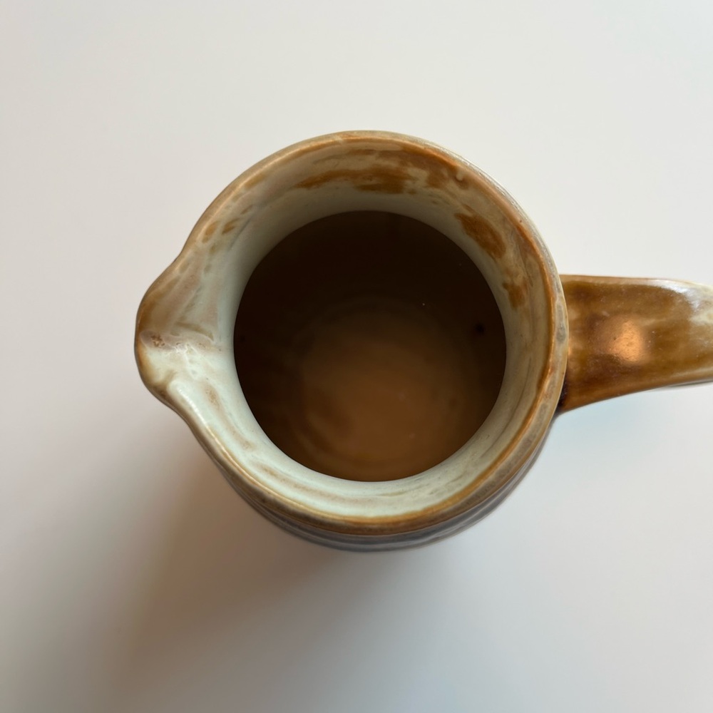 Rustic Handmade Two-Tone Ceramic Pitcher - Picture 5 of 10